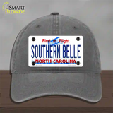 Southern Belle North Carolina Novelty License Plate Hat Unconstructed Cotton / Charcoal