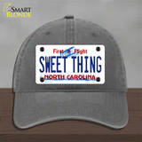 Sweet Thing North Carolina Novelty License Plate Hat Unconstructed Cotton / Charcoal