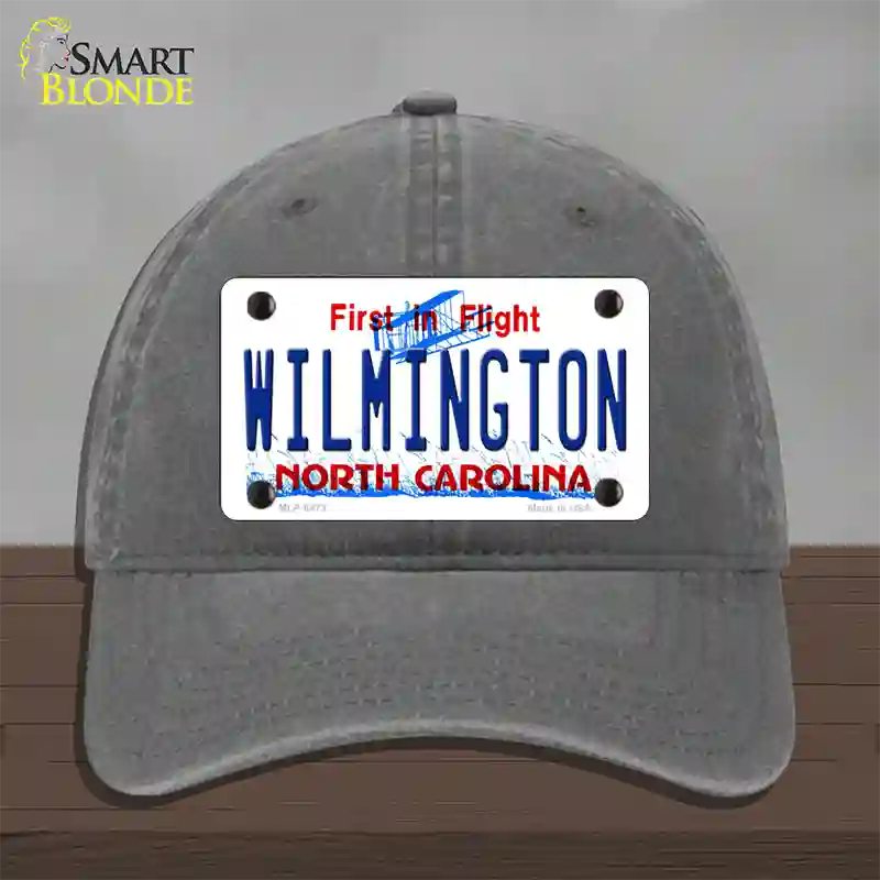 Wilmington North Carolina Novelty License Plate Hat Unconstructed Cotton / Charcoal