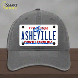 Asheville North Carolina Novelty License Plate Hat Unconstructed Cotton / Charcoal