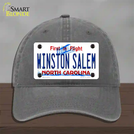 Winston Salem North Carolina Novelty License Plate Hat Unconstructed Cotton / Charcoal