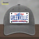 Greenville North Carolina Novelty License Plate Hat Unconstructed Cotton / Charcoal