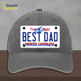 Best Dad North Carolina Novelty License Plate Hat Unconstructed Cotton / Charcoal