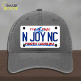 N Joy North Carolina Novelty License Plate Hat Unconstructed Cotton / Charcoal