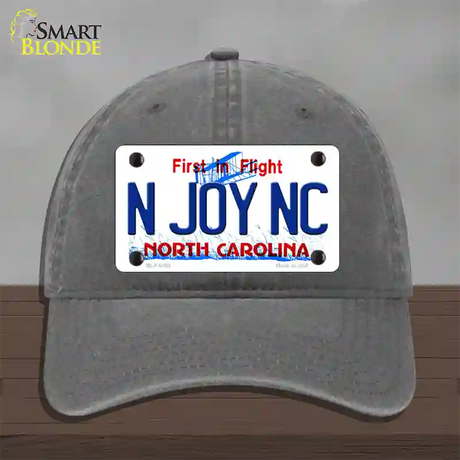 N Joy North Carolina Novelty License Plate Hat Unconstructed Cotton / Charcoal