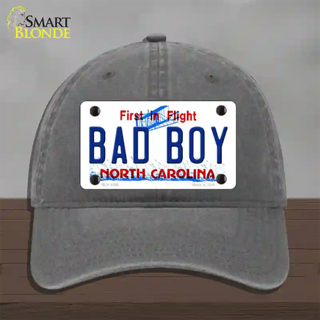 Bad Boy North Carolina Novelty License Plate Hat Unconstructed Cotton / Charcoal