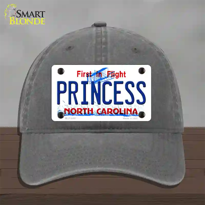 Princess North Carolina Novelty License Plate Hat Unconstructed Cotton / Charcoal