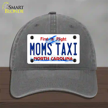 Moms Taxi North Carolina Novelty License Plate Hat Unconstructed Cotton / Charcoal