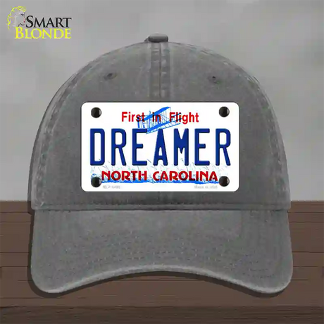 Dreamer North Carolina Novelty License Plate Hat Unconstructed Cotton / Charcoal