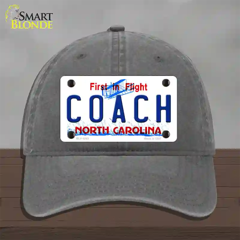 Coach North Carolina Novelty License Plate Hat Unconstructed Cotton / Charcoal