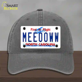 Meeooww North Carolina Novelty License Plate Hat Unconstructed Cotton / Charcoal