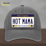 Hot Mama West Virginia Novelty License Plate Hat Unconstructed Cotton / Charcoal