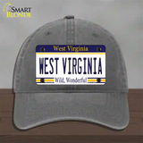 West Virginia Novelty License Plate Hat Unconstructed Cotton / Charcoal