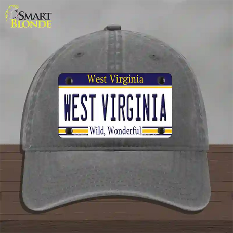 West Virginia Novelty License Plate Hat Unconstructed Cotton / Charcoal