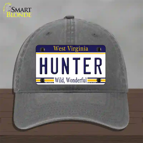 Hunter West Virginia Novelty License Plate Hat Unconstructed Cotton / Charcoal