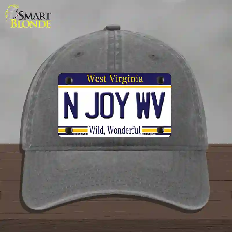 N Joy West Virginia Novelty License Plate Hat Unconstructed Cotton / Charcoal