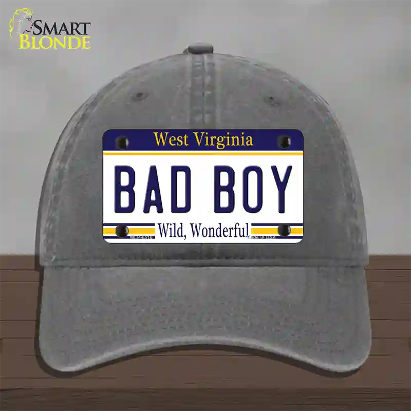 Bad Boy West Virginia Novelty License Plate Hat Unconstructed Cotton / Charcoal