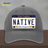 Native West Virginia Novelty License Plate Hat Unconstructed Cotton / Charcoal