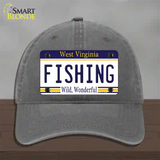 Fishing West Virginia Novelty License Plate Hat Unconstructed Cotton / Charcoal