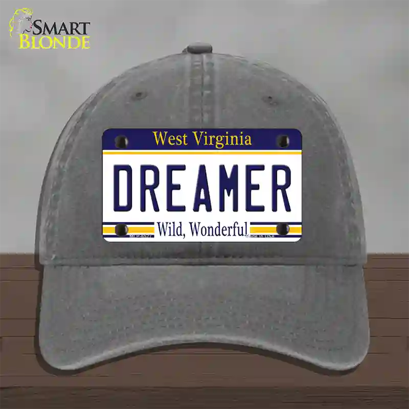 Dreamer West Virginia Novelty License Plate Hat Unconstructed Cotton / Charcoal