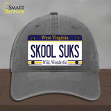 Skool Suks West Virginia Novelty License Plate Hat Unconstructed Cotton / Charcoal