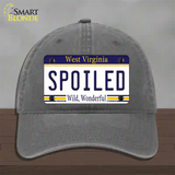 Spoiled West Virginia Novelty License Plate Hat Unconstructed Cotton / Charcoal