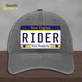 Rider West Virginia Novelty License Plate Hat Unconstructed Cotton / Charcoal