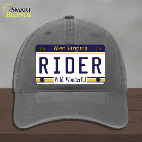 Rider West Virginia Novelty License Plate Hat Unconstructed Cotton / Charcoal