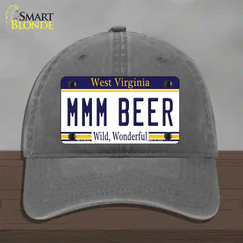 MMM Beer West Virginia Novelty License Plate Hat Tag Unconstructed Cotton / Charcoal