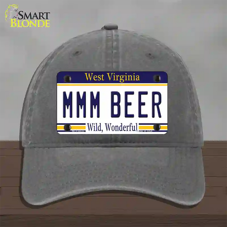 MMM Beer West Virginia Novelty License Plate Hat Tag Unconstructed Cotton / Charcoal