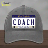 Coach West Virginia Novelty License Plate Hat Unconstructed Cotton / Charcoal