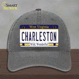 Charleston West Virginia Novelty License Plate Hat Unconstructed Cotton / Charcoal