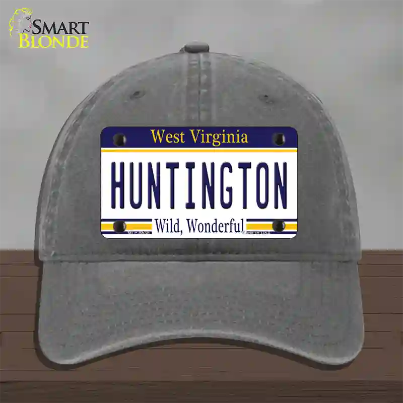 Huntington West Virginia Novelty License Plate Hat Unconstructed Cotton / Charcoal