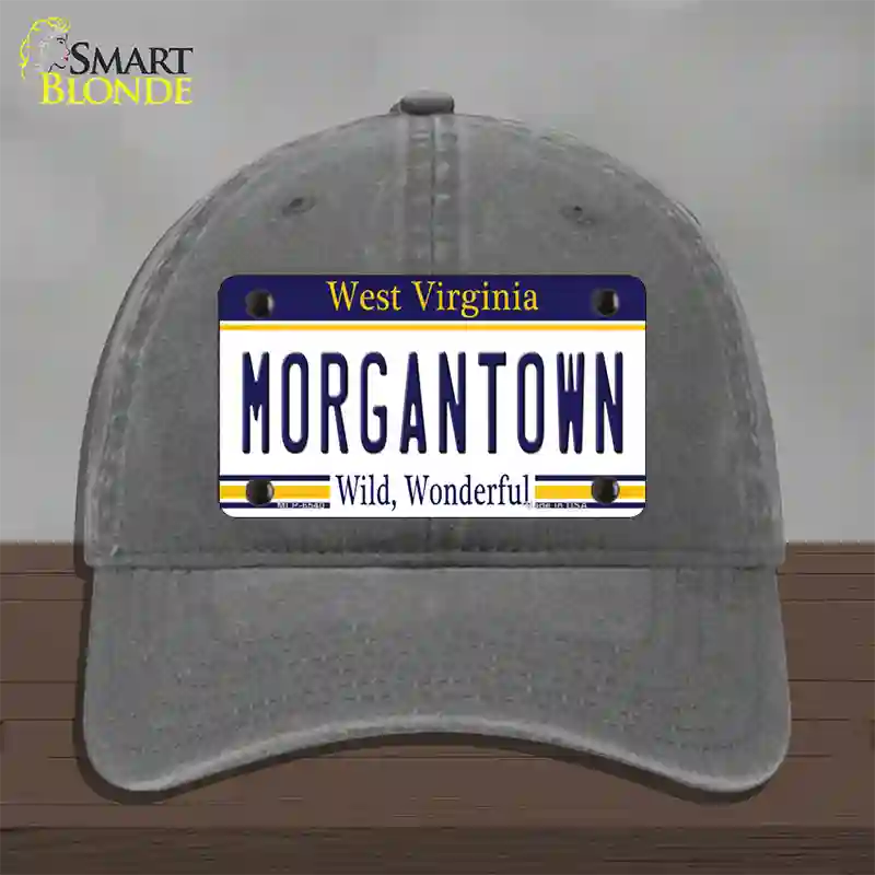 Morgantown West Virginia Novelty License Plate Hat Unconstructed Cotton / Charcoal