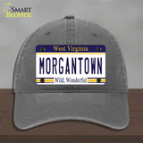 Morgantown West Virginia Novelty License Plate Hat Unconstructed Cotton / Charcoal