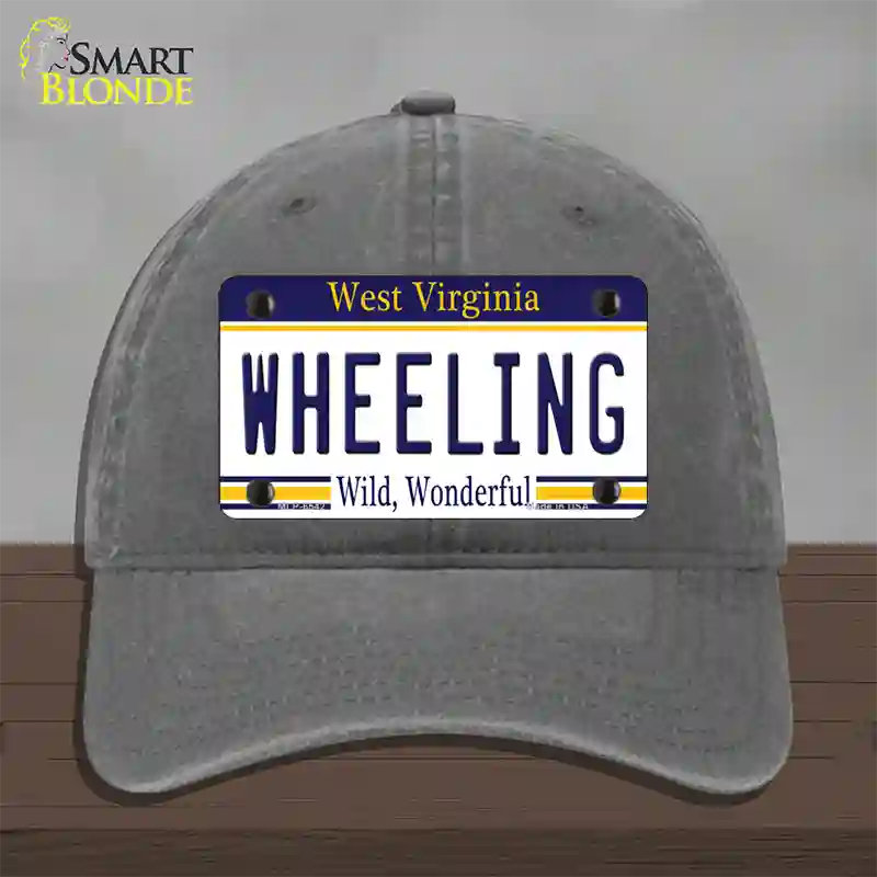 Wheeling West Virginia Novelty License Plate Hat Unconstructed Cotton / Charcoal