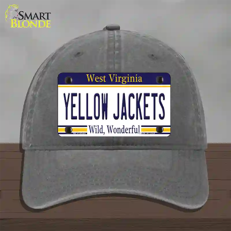 Yellow Jackets West Virginia Novelty License Plate Hat Unconstructed Cotton / Charcoal