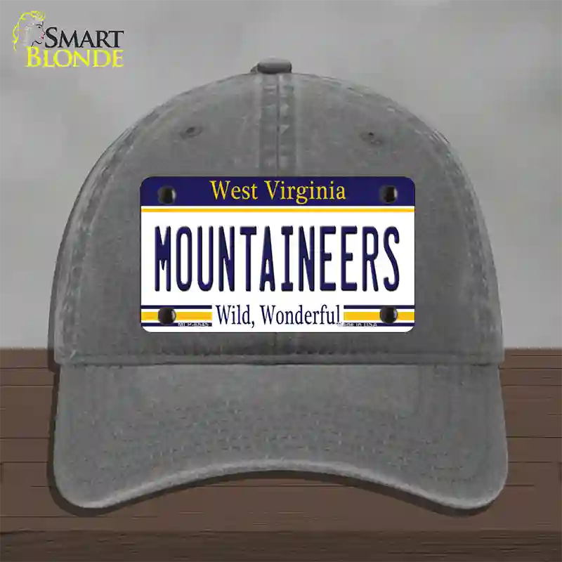 Mountaineers West Virginia Novelty License Plate Hat Unconstructed Cotton / Charcoal