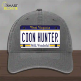 Coon Hunter West Virginia Novelty License Plate Hat Unconstructed Cotton / Charcoal