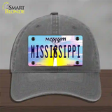 Mississippi Novelty License Plate Hat Unconstructed Cotton / Charcoal