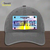 Mississippi State Novelty License Plate Hat Unconstructed Cotton / Charcoal