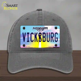 Vicksburg Mississippi Novelty License Plate Hat Unconstructed Cotton / Charcoal