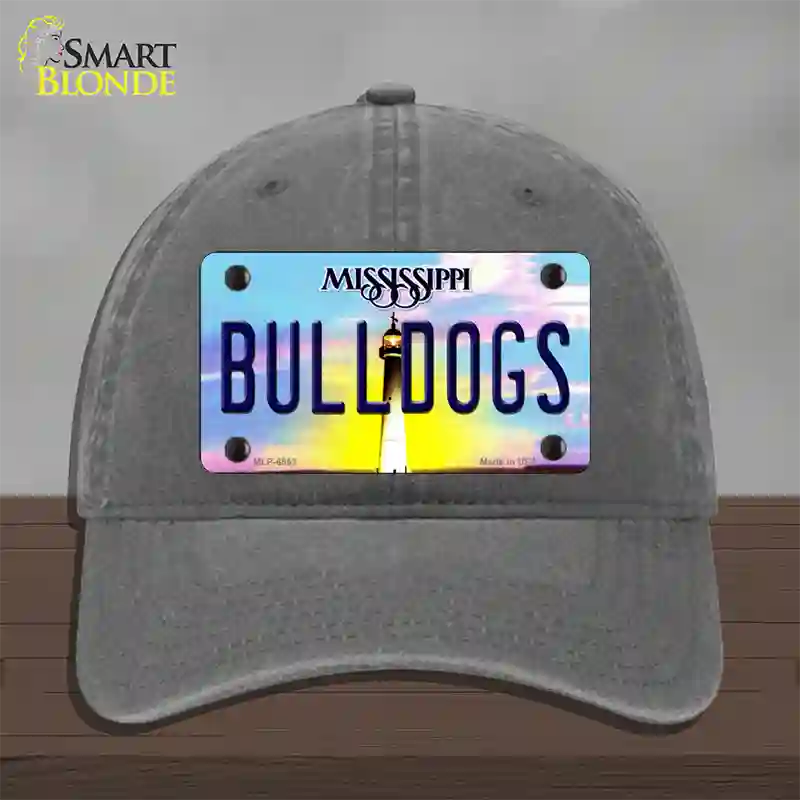 Bulldogs Mississippi Novelty License Plate Hat Unconstructed Cotton / Charcoal