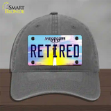 Retired Mississippi Novelty License Plate Hat Unconstructed Cotton / Charcoal