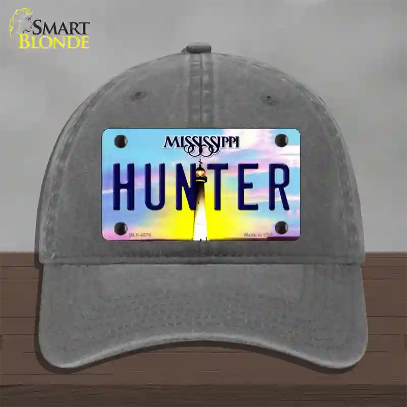 Hunter Mississippi Novelty License Plate Hat Unconstructed Cotton / Charcoal