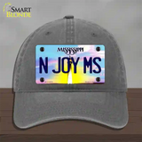 N Joy Mississippi Novelty License Plate Hat Unconstructed Cotton / Charcoal