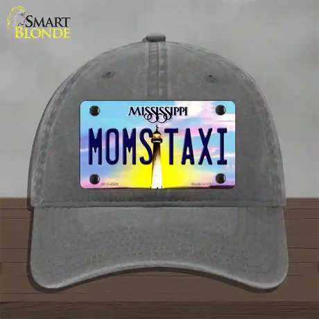 Moms Taxi Mississippi Novelty License Plate Hat Unconstructed Cotton / Charcoal