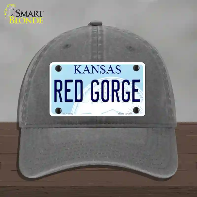 Red Gorge Kansas Novelty License Plate Hat Unconstructed Cotton / Charcoal