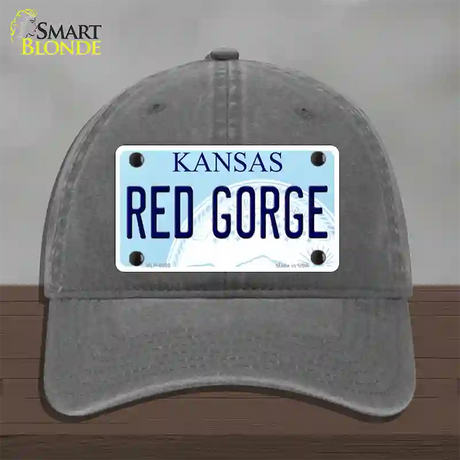 Red Gorge Kansas Novelty License Plate Hat Unconstructed Cotton / Charcoal