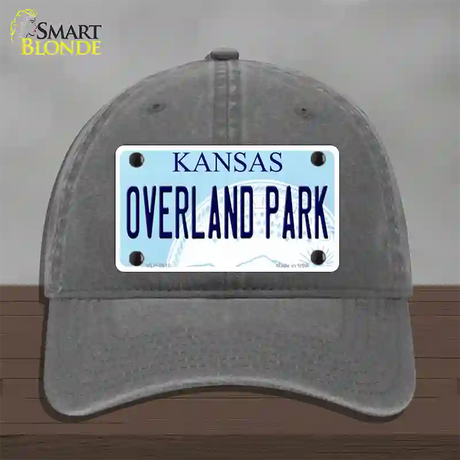 Overland Park Kansas Novelty License Plate Hat Unconstructed Cotton / Charcoal